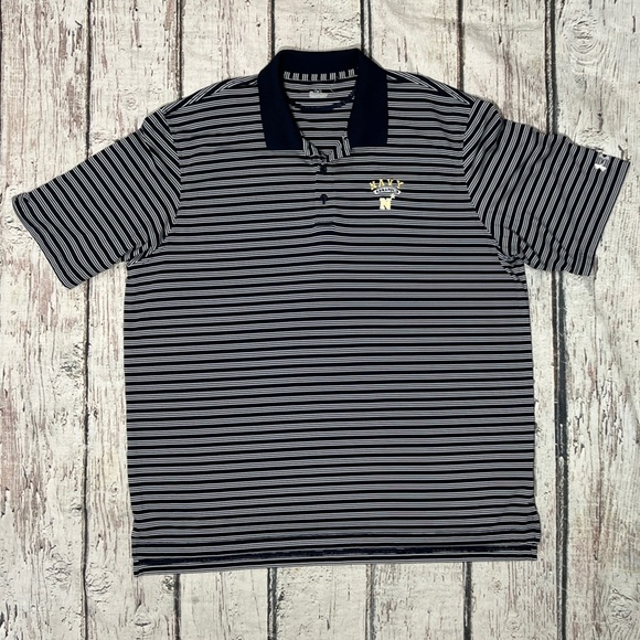 Navy Annapolis Golf Polo Under Armour Military NCAA Collegiate Mens Shirt - Picture 1 of 5
